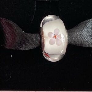 Authentic Pandora Murano glass Flower Charm